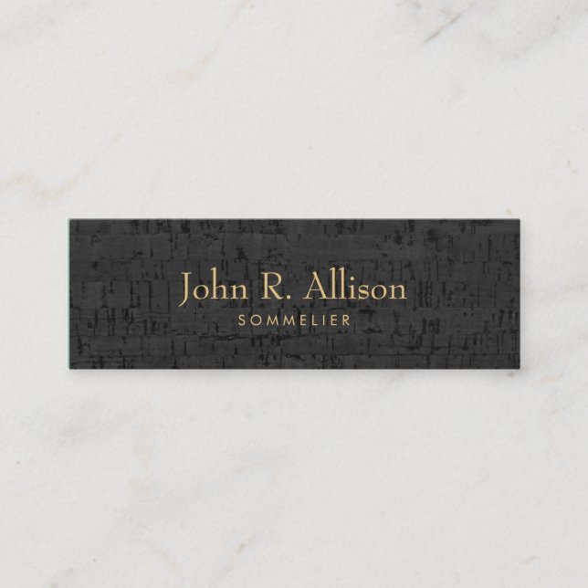 Minitarjeta De Visita Experto en vinos de Guay Cork Sommelier (Anverso)
