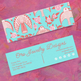 Minitarjeta De Visita Falcons y Rosas Elegante Moda Femenina Botánica