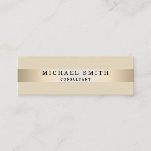 Minitarjeta De Visita Falso Relieve metalizado dorado elegante moderno