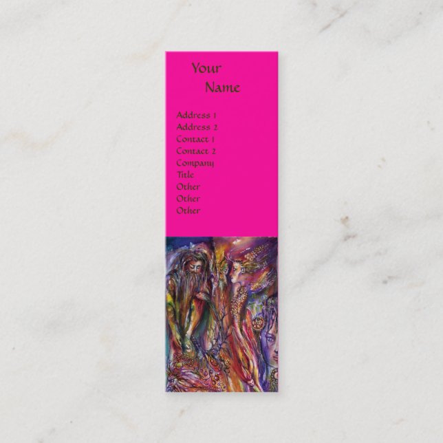 Minitarjeta De Visita Fantasía púrpura VIVIENE Y MERLIN Pink Fuchsia (Anverso)