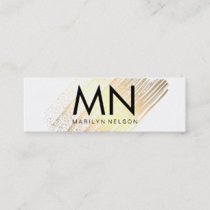 Minitarjeta De Visita Faux Gold Brushed with Moda Monograma