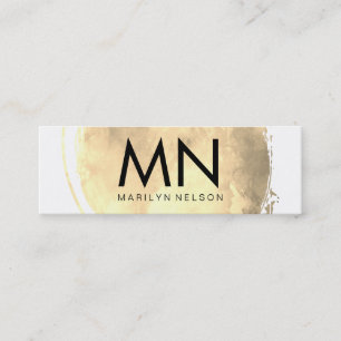 Minitarjeta De Visita Faux Gold Brushed with Moda Monograma