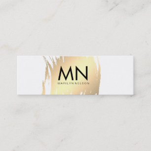 Minitarjeta De Visita Faux Gold Brushed with Moda Monograma