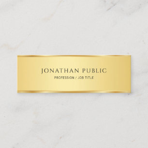 Minitarjeta De Visita Faux Gold Elegant Simple Template Moderno
