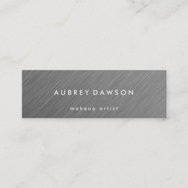 Minitarjeta De Visita Faux Gray metálico minimalista (Anverso)