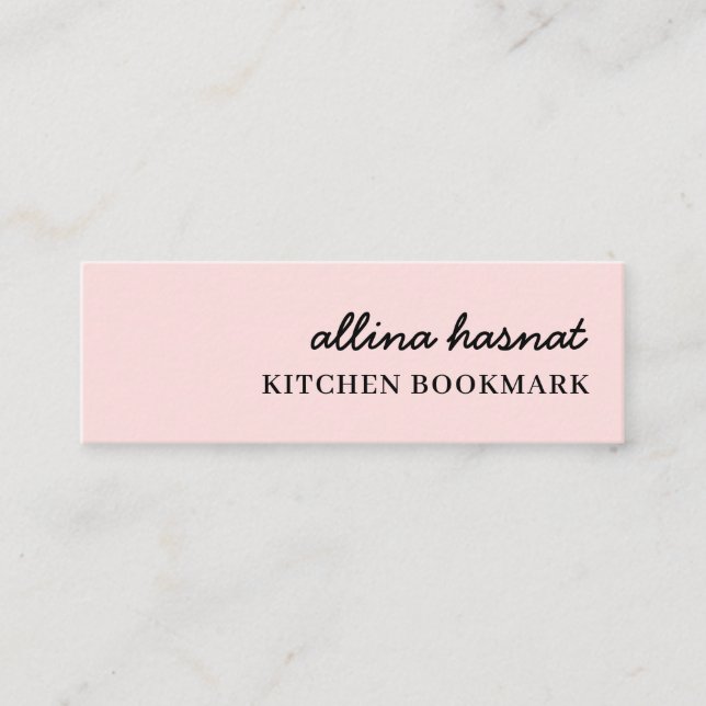 Minitarjeta De Visita Favorite Recipe Pink Mini Bookmark Design (Anverso)