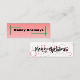 Minitarjeta De Visita Felices Fiestas/Feliz Navidad