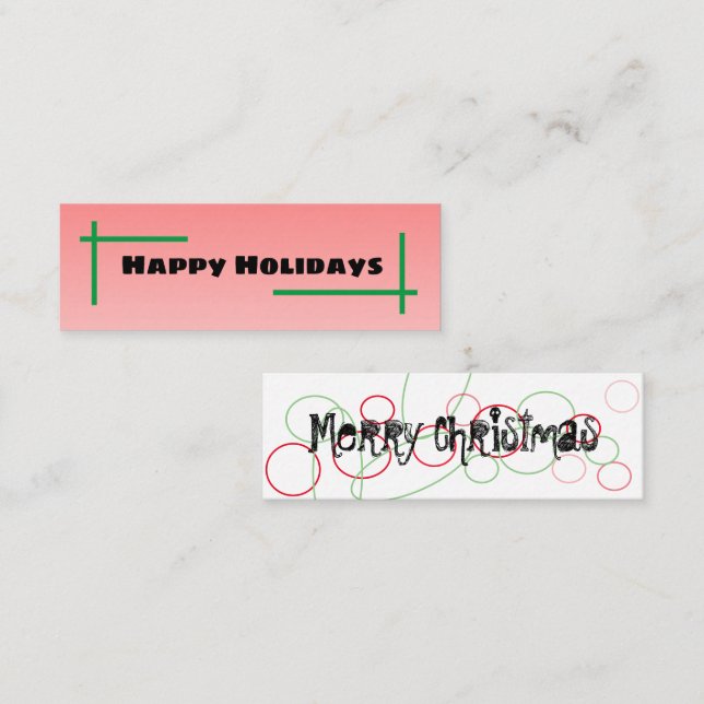 Minitarjeta De Visita Felices Fiestas/Feliz Navidad (Anverso / Reverso)