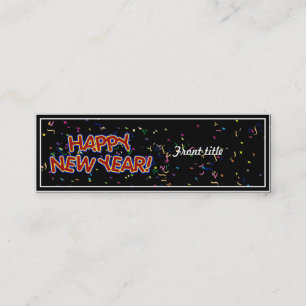 Minitarjeta De Visita Feliz texto de Año Nuevo con Confetti