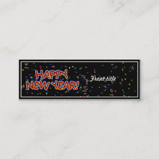 Minitarjeta De Visita Feliz texto de Año Nuevo con Confetti