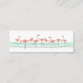 Minitarjeta De Visita Flamingo Ocean Line de texto delgado