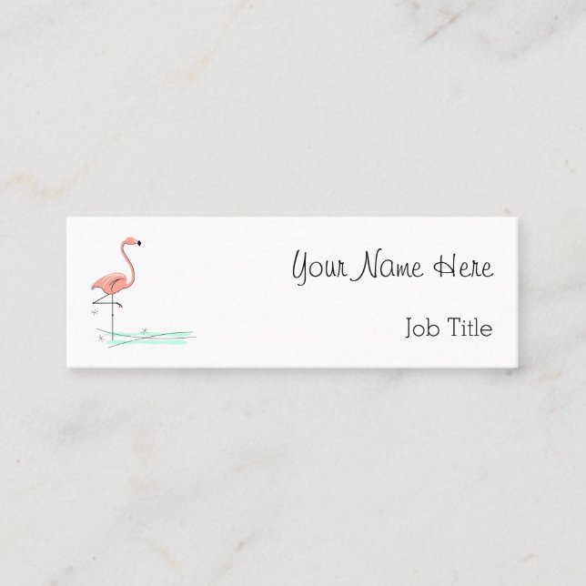 Minitarjeta De Visita Flamingo Sensación de texto en el lado del océano (Anverso)