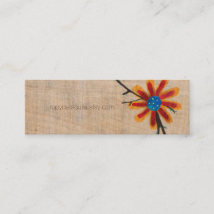 Minitarjeta De Visita Flor de madera
