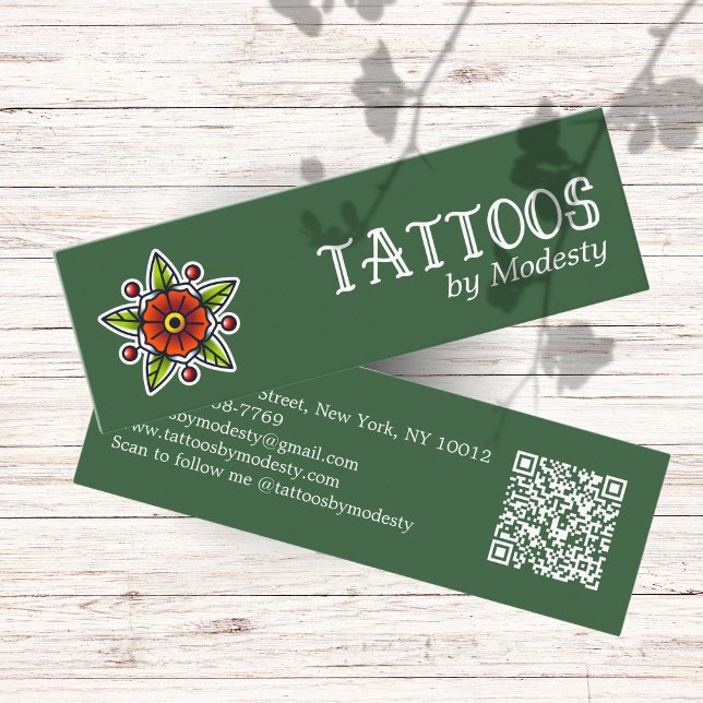 Minitarjeta De Visita Flor de tatuaje tradicional (Subido por el creador)