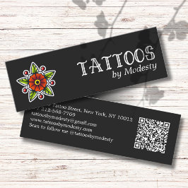 Minitarjeta De Visita Flor de tatuaje tradicional