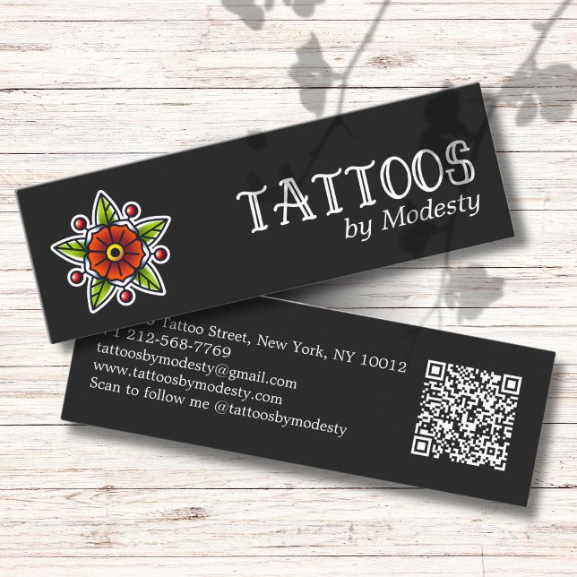 Minitarjeta De Visita Flor de tatuaje tradicional (Subido por el creador)