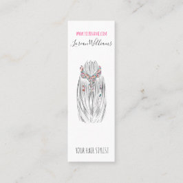 Minitarjeta De Visita Flor estilo cabello estilista estilo pelo trenzado
