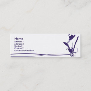 Minitarjeta De Visita Flor púrpura - flaca