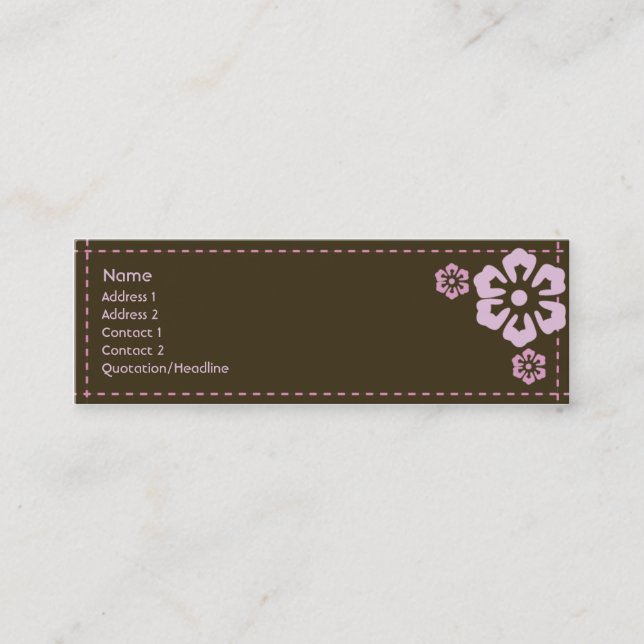 Minitarjeta De Visita Floral - flaco (Anverso)