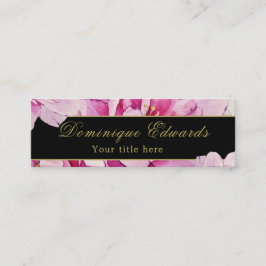 Minitarjeta De Visita Floral rosa elegante Moda profesional de oro