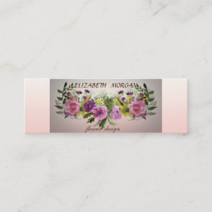 Minitarjeta De Visita Flores Acuarela Chic Moderno con Estilo