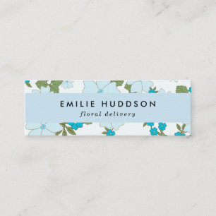 Minitarjeta De Visita Flores azules, motivos florales, floristería, Flor