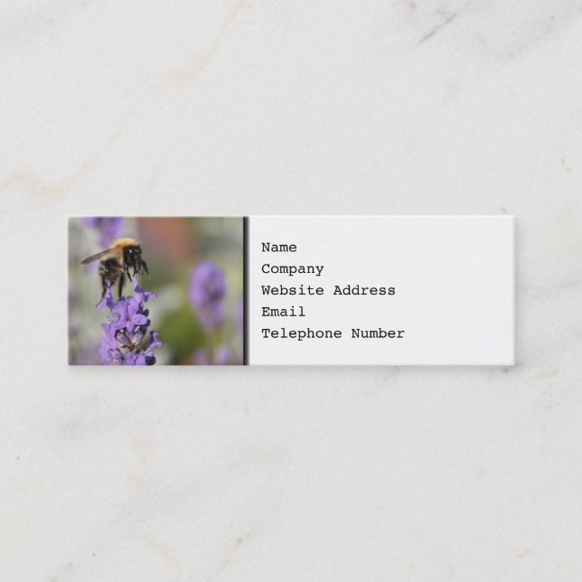 Minitarjeta De Visita Flores de la abeja y de la lavanda (Anverso)