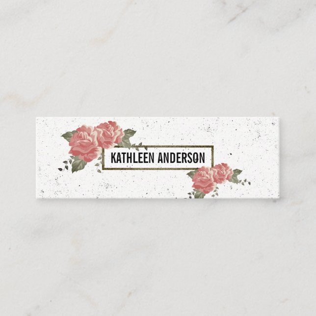 Minitarjeta De Visita Flores elegantes / Espejadas (Anverso)