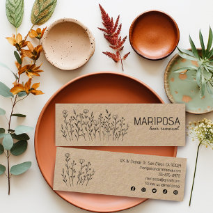Minitarjeta De Visita Flores silvestres Elegantes Personalizados Iconos 
