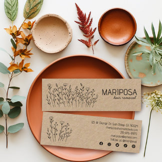 Minitarjeta De Visita Flores silvestres Elegantes Personalizados Iconos 