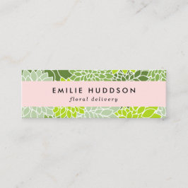 Minitarjeta De Visita Flores verdes de Dahlia, Floristería, Flores