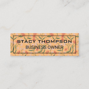 Minitarjeta De Visita Flores y hojas patrón decorativo