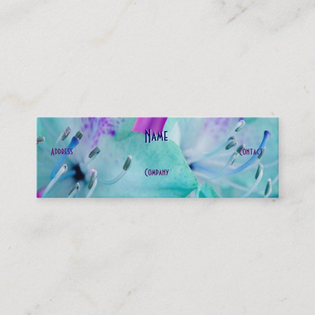 Minitarjeta De Visita Florismo - Floral azul (Anverso)