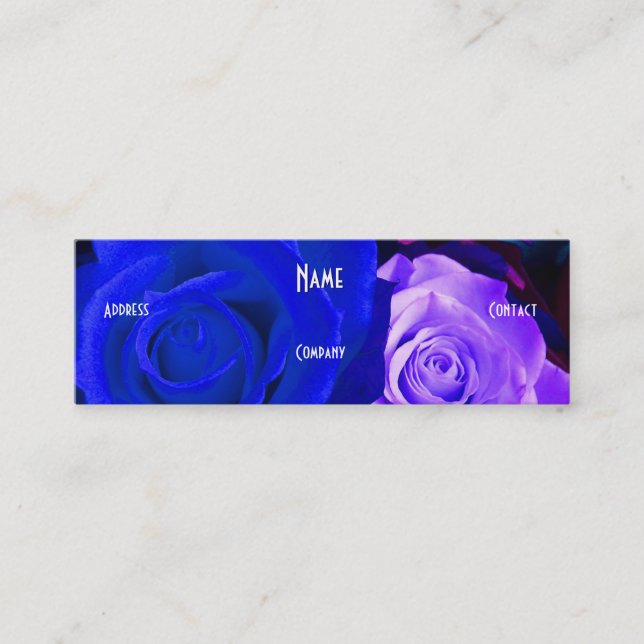 Minitarjeta De Visita Florismo - Rosa rosa amarillo morado azul (Anverso)