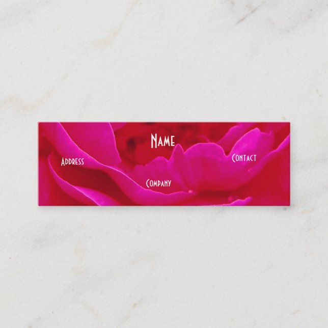 Minitarjeta De Visita Florista - rosa verde rosado (Anverso)