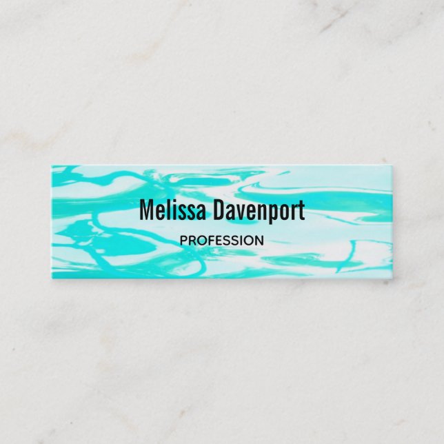 Minitarjeta De Visita Fondo abstracto del agua de la piscina verde Aqua (Anverso)