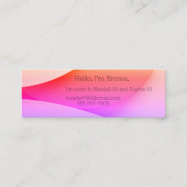 Minitarjeta De Visita Fondo de formas geométricas en tonos rojos y rosas