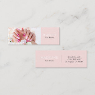Minitarjeta De Visita Foto de artista de uñas rosa rubor