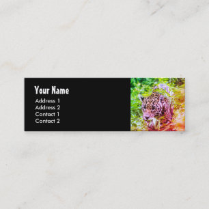 Minitarjeta De Visita Foto de Cheetah Animal Funky