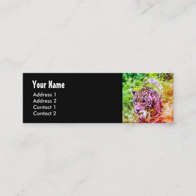 Minitarjeta De Visita Foto de Cheetah Animal Funky (Anverso)