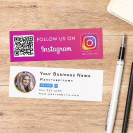 Minitarjeta De Visita Foto profesional de Instagram Síganme Código Qr