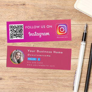 Minitarjeta De Visita Foto profesional de Instagram Síganme Código Qr Mi