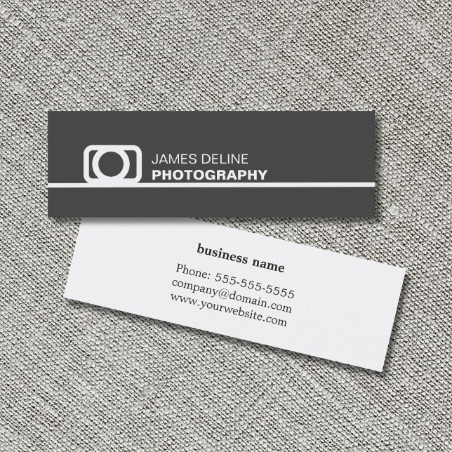 Minitarjeta De Visita Fotografía de icono de la Línea Blanca Gris minima (Subido por el creador)