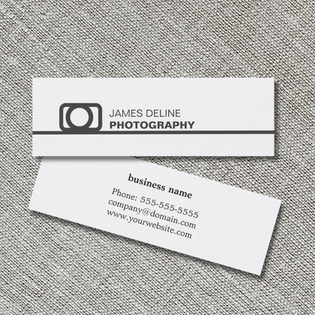 Minitarjeta De Visita Fotografía de icono de la línea gris blanca minima (Subido por el creador)