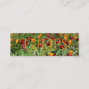 Minitarjeta De Visita Fotografía floral de tulipanes rojos y Naranjas
