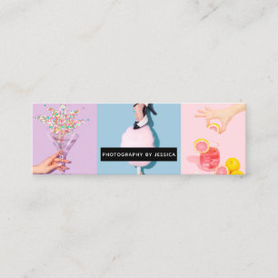 Minitarjeta De Visita Fotografía moderna fotógrafa genial de collage de 