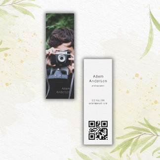 Minitarjeta De Visita Fotógrafo moderno y sencillo de código QR