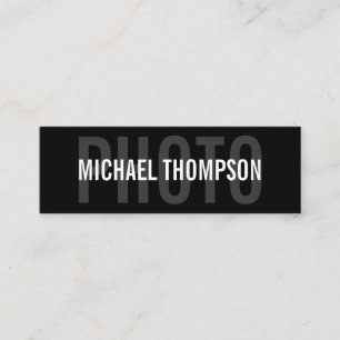 Minitarjeta De Visita Fotógrafo Profesional Moderno Negrita