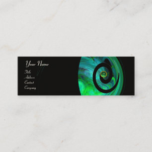 Minitarjeta De Visita FOTON SWIRL GEM MONOGRAM verde negro