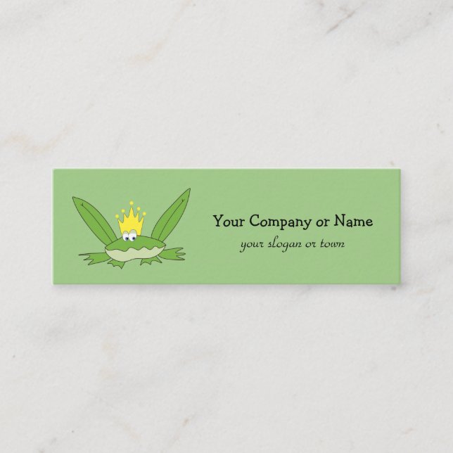 Minitarjeta De Visita Frog Prince Funny Personalizado Green (Anverso)